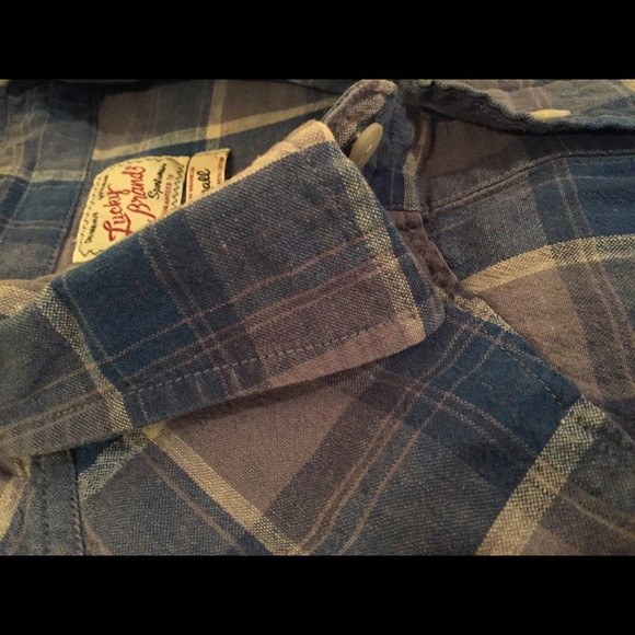 Lucky Brand Linen Western Style Shirt Small Grey - Picture 5 of 8